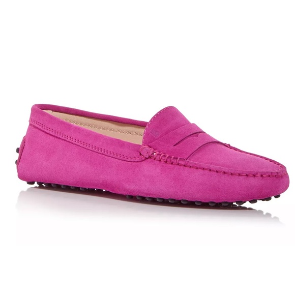 Tod's Gommino Driving Shoes Pink Suede - Picture 3 of 13